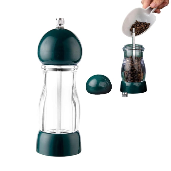 Manual Pepper Grinder 1 Or 2 Pack - Hand Operated Pepper Mill 2.2in Dia x 6.3in H - Compact Kitchen Pepper Grinder for Fresh Ground Pepper