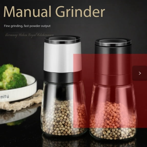 Manual Pepper Grinder - Portable and Easy to Use for Spices, Sea Salt, and More
