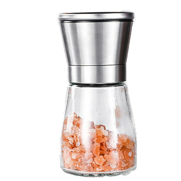 Stainless Steel Ceramic Blades and Adjustable Pepper Grinder or Salt Shaker  for Professional Chef Spice Mill with Brushed