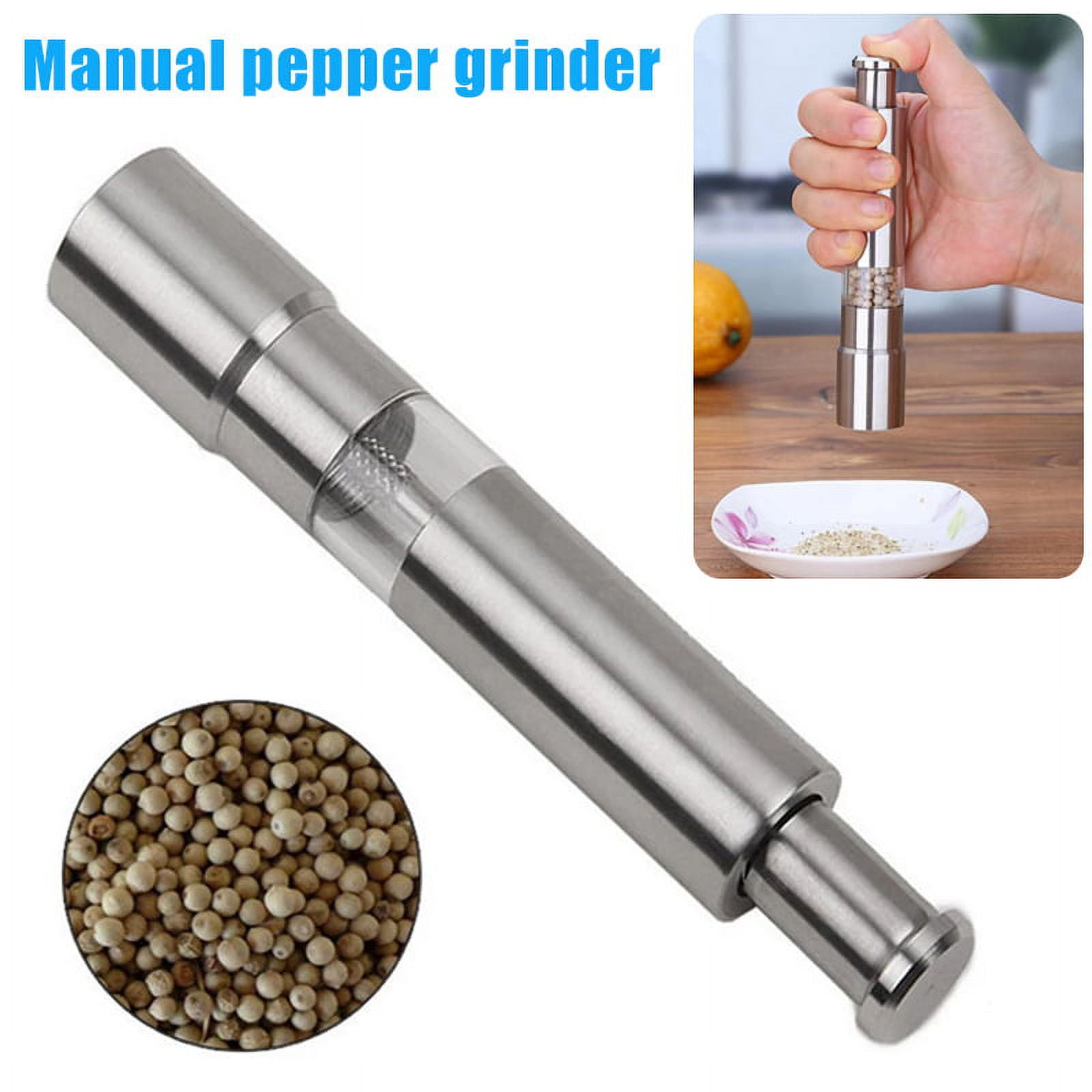 Manual Pepper Mills Salt Shakers Thumb Push Onehanded Pepper Grinder