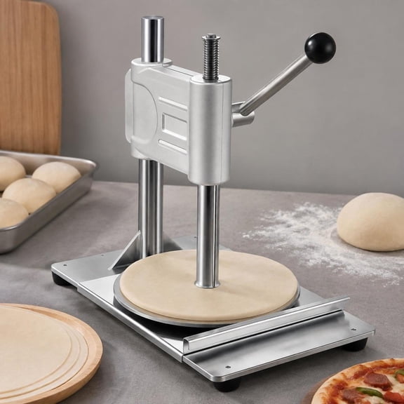 Manual Pizza Dough Press Machine, 9.5 Inch Stainless Steel Press, Bread Presser, Chapati Sheet Maker
