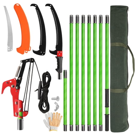 Manual Pole Saw Extendable Tree Pruner 6.5-26 ft Fiberglass Pole Scissors