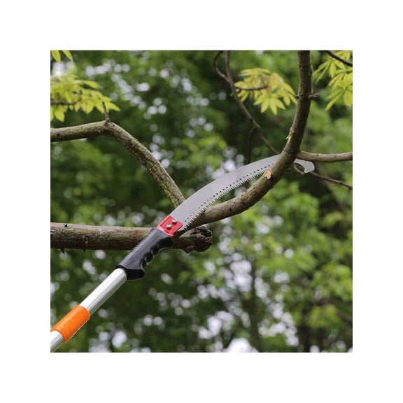 Manual Pole Saw, 4.6-9.8 Ft Extendable Tree Pruner, Sharp Steel Blade For High Branches Trimming, Manual Branch Trimmer With Lightweight Aluminum Alloy Handle, For Pruning Palms And Shrubs