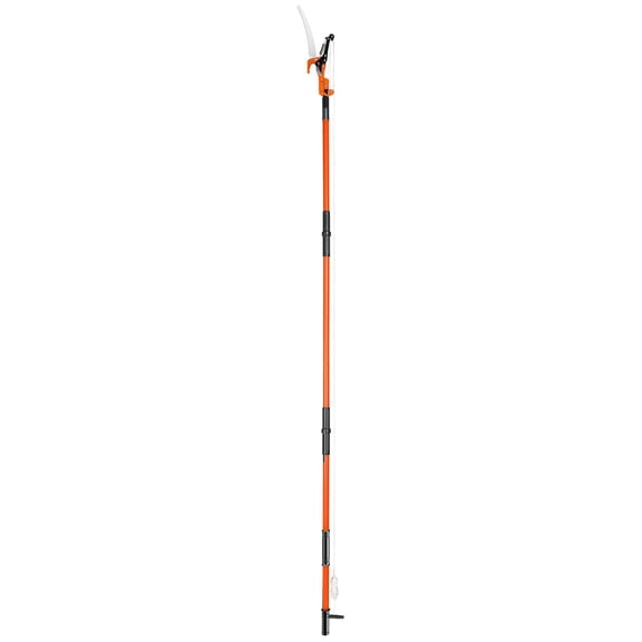 Manual Pole Saw 7.3 to 27ft Extendable Tree Pruner Sharp Steel Blade Lightweight 8 Fiberglass Handles for Trimming High Branches Palms Shrubs