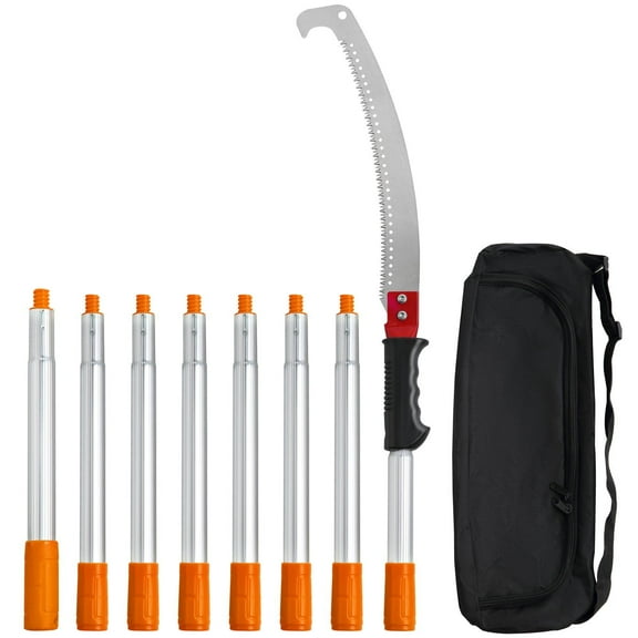 Manual Pole Saw Extendable Tree Pruner 4.6 to 9.8 ft Lightweight Aluminum Alloy Handle Sharp Steel Blade for High Branches Trimming Pruning Palms and Shrubs