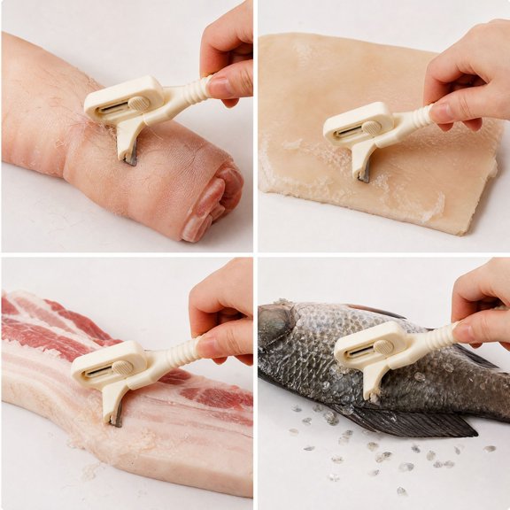 Manual Pork Hair Remover Scraper,Kitchen Meat Cleaning Tool With 10 Replacement Blades