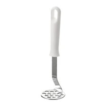 Manual Potato Masher Large Crusher for Mashed Potatoes Stainless Multi Purpose Mini Potato Puddler Stainless Household Manual Potato Mashers Home and kitchen (White, S)