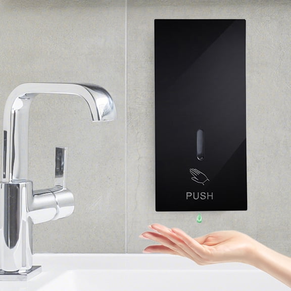 Manual Press Wall Mounted Soap Dispenser Black ABS Pressing Soap Dispenser for Toilets Bathrooms Kitchens