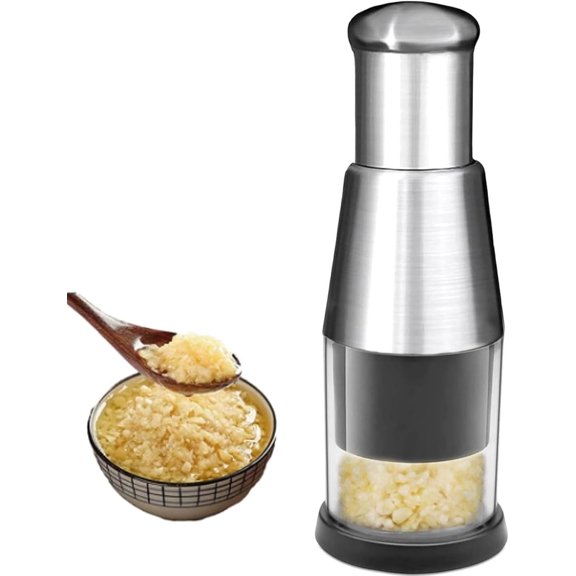 Manual Pressed Chopper, 2025 Upgraded Compact Mini Dicer Food Chopper,Functional Manual, Stainless Steel Hand Food Garlic Press for Mincing Garlic Press With black protective case
