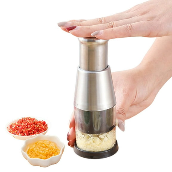 Manual Pressed Chopper,Multifunctional Manual Garlic Press,Stainless Steel Hand Food Chopper for Mincing Garlic Press Stainless Steel,Mini Dicer Food Choppers