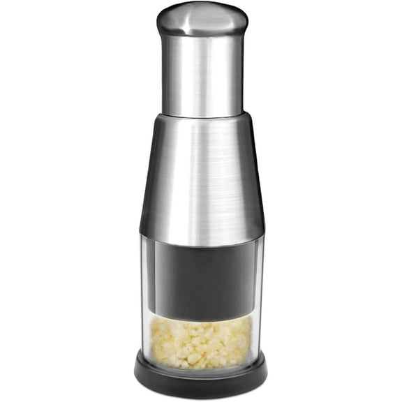 Manual Pressed Chopper, Upgraded Compact Mini Dicer Food Chopper,Functional Manual Garlic Press, Stainless Steel Hand Food Chopper Garlic Press for Mincing Garlic Garlic Press Stainless Steel