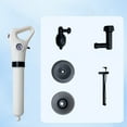 thumbnail image 1 of Manual Pressure Toilet Drain Unclogger, High-Pressure Pneumatic Pipe Cleaner Tool for Clogged Toilet, Sink, Shower, Bathtub, Floor Drain with 5 Nozzle Attachments and Pressure Gauge, 1 of 8