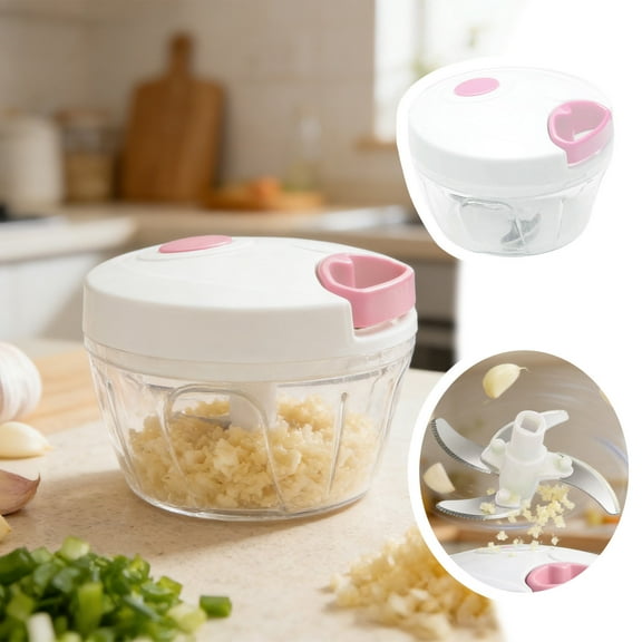 Manual Pull-Cord Food Chopper – Multi-Function Kitchen Cutter for Garlic, Onions & Veggies