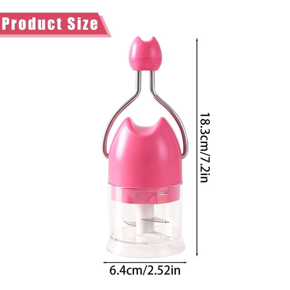 Manual Pull Garlic Chopper, Multi-function Food Processor Daily kitchen vegetable cutting,food cutter,Stainless steel-White
