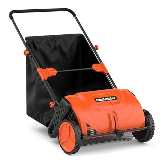 Manual Push Lawn Sweeper, 21-Inch Wide Coverage, Adjustable Height Design with 3.5 Cu. Ft. Collection for Leaves, Grass Clippings and Yard Debris