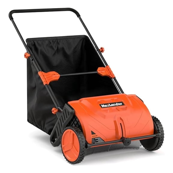 Manual Push Lawn Sweeper, 21-Inch Wide Coverage, Adjustable Height Design with 3.5 Cu. Ft. Collection for Leaves, Grass Clippings and Yard Debris