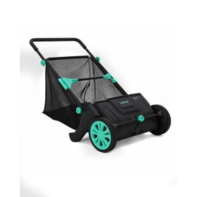 Manual Push Lawn Sweeper 21" Leaf & Grass Collector | 3.5 Cu. ft. Hopper Bag, Dual Spinning Brushes & Adjustable Brush Height for Leaves, Grass Clippings, Yard Debris