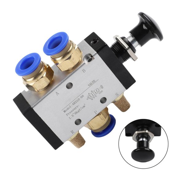 Manual Push Pull Pneumatic Valve Model 4R210-08 5 Way 2 Position with T G1/4 and /8 Threaded Connector Compatibility