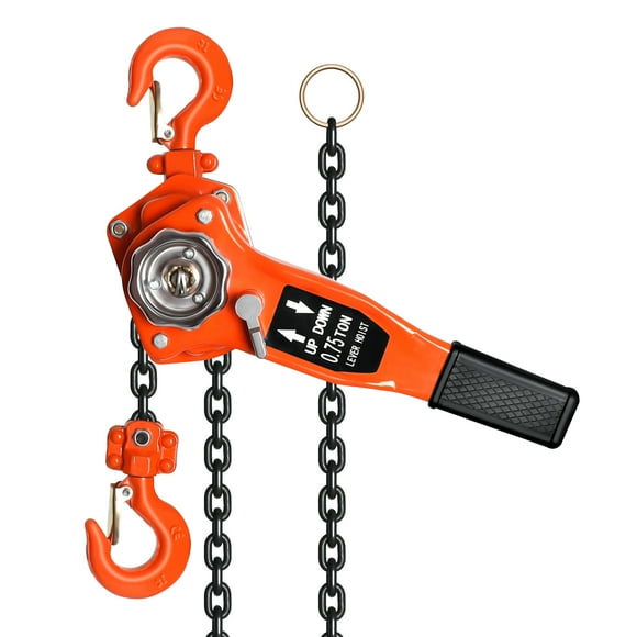 Manual Ratchet Chain Puller Hoist, 0.75T Capacity 10FT Lifting Height, Auto Chain Leading Alloy Steel Frame, for Dock Garage