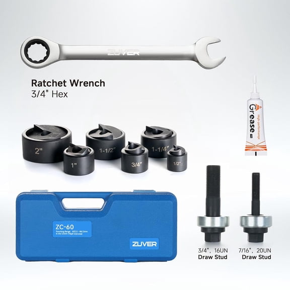 Manual Ratchet Knockout Hole Punch Driver Kits with 6 Dies