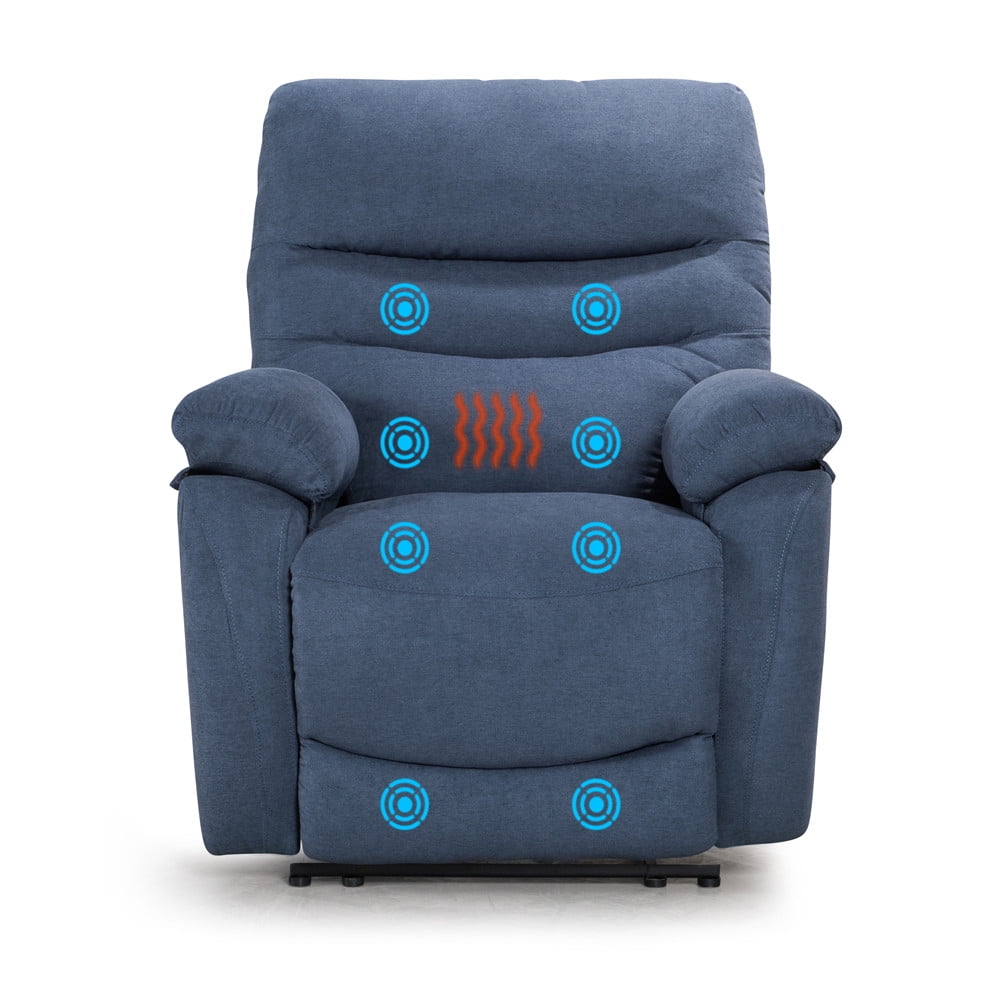 Manual Recliner Chair Faux leather Massage Sofa Recliner for the Elderly with Heat Therapy