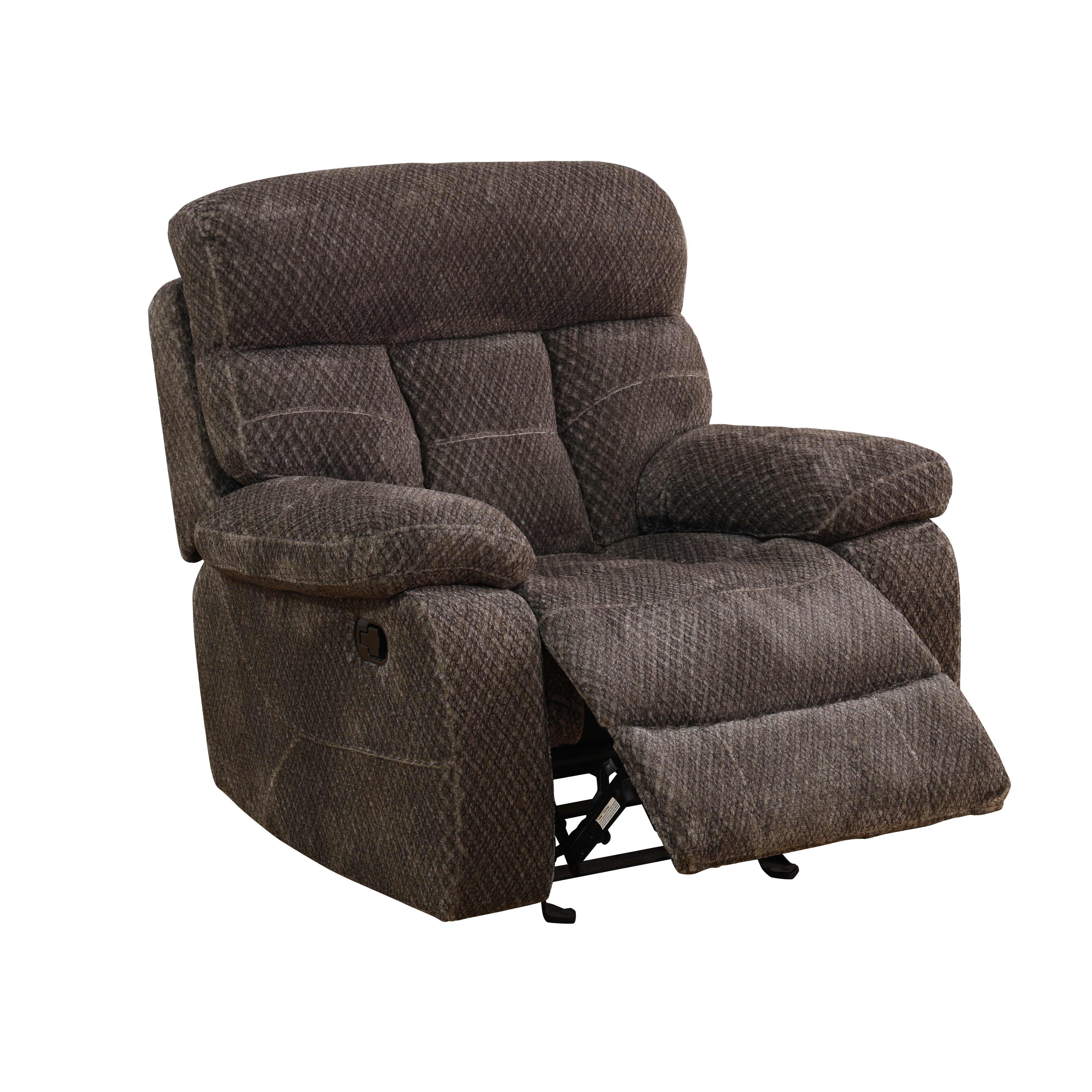Manual Recliner Chair, Overstuffed Recliner with Soft Cushion, Comfy Padded Reclining Single Sofa for Living Room, Dark Brown