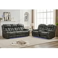 thumbnail image 1 of Manual Recliner Sofa Sets with Bass Speaker,Wireless Charger Faux Leather Manual Reclining Living Room Furniture Set, 1 of 8