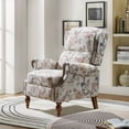 thumbnail image 1 of Manual Recliner Wingback Roll Arm Nailhead Wood Leg Home Living Room Bedroom Navy pattern, 1 of 7