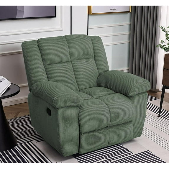Manual Reclining Sofa Set,Corduroy Recliner Chair for Small Space/Rv, Wall Hugger Recliner for Living Room/Theater Seating/Office(Single Chair 1PC,Gray)
