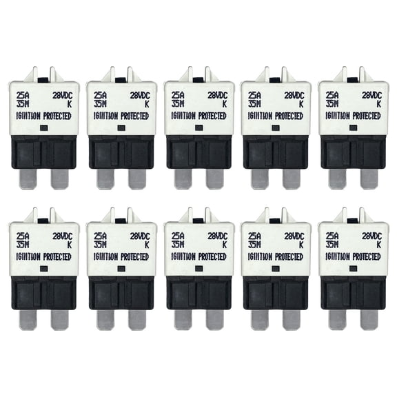 Manual Reset ATC/ATO 25 Amp Circuit Breaker Fuse for Automotive Marine Boat Car Truck RV Audio Battery Protection | Low Profile (10)