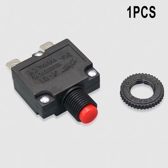 Manual Reset Thermal Switch Overload Circuit Breaker for Motor Pump Drill, 5A 10A 15A 20A AC 125V 250V DC 32V Protector(15A)