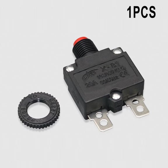 Manual Reset Thermal Switch Overload Circuit Breaker for Motor Pump Drill, 5A 10A 15A 20A AC 125V 250V DC 32V Protector(20A)