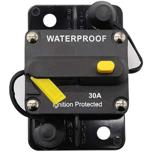 Manual Reset for Trolling Motor Rv Marine Boat Vehicles System Protection, 30 amp, 12V- 48V DC