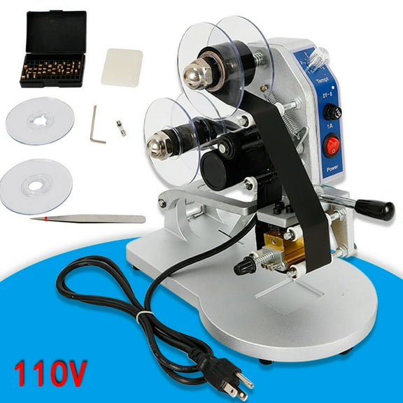 Manual Ribbon Coding Hot Foil Stamping Machine Batch Date Code Printer +Word Box