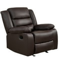 thumbnail image 1 of Manual Rocker Recliner Chair Leather Rocking Recliner Chairs for Small Spaces, Living Room Lounge Glider Recliners, Brown, 1 of 7