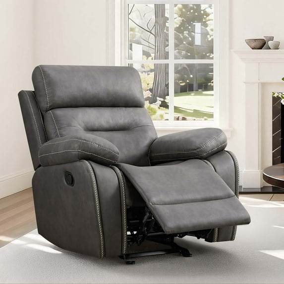 Spruce & SpringManual Rocker Recliner with Three Positions for Living Room, Elephant Gray