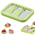thumbnail image 1 of Instant Ice Cream Roller, Green 304 Steel Tray with 2 Spatulas, DIY Yogurt Maker, Style C, 1 of 10
