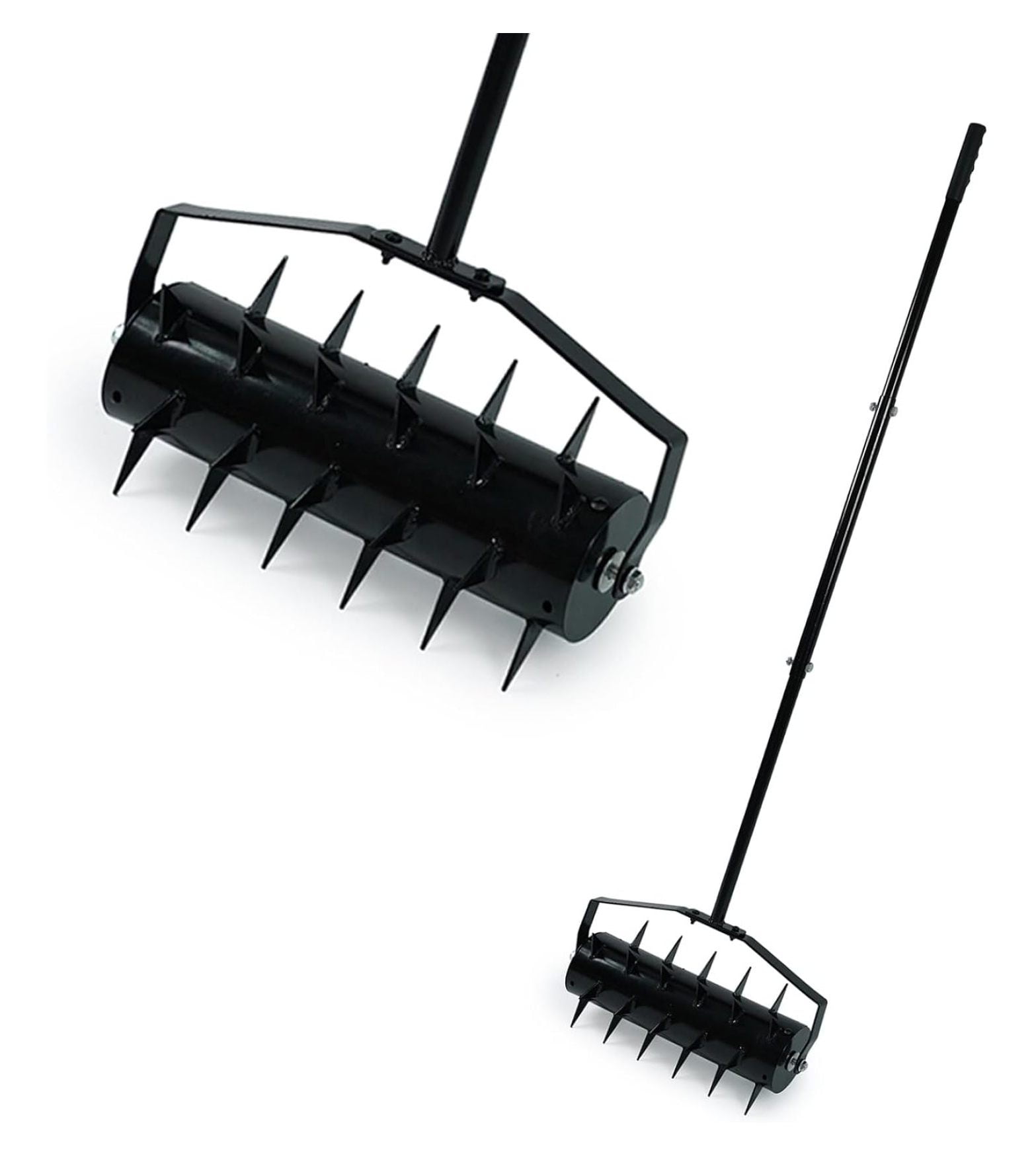 Manual Rolling Lawn Aerator Heavy Duty Push Plug Aerator Spikes Soil