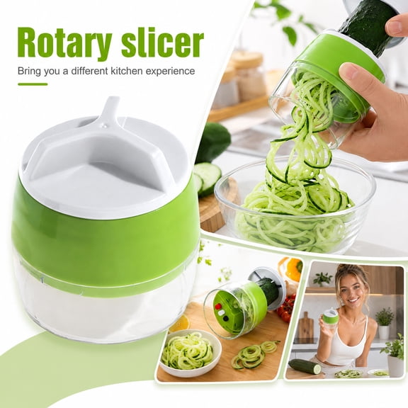 Manual Rotary Vegetable Grater, Compact Hand Crank Food Shredder, Portable Plastic Kitchen Prep Slicer for Fruit, Veggie & Cheese
