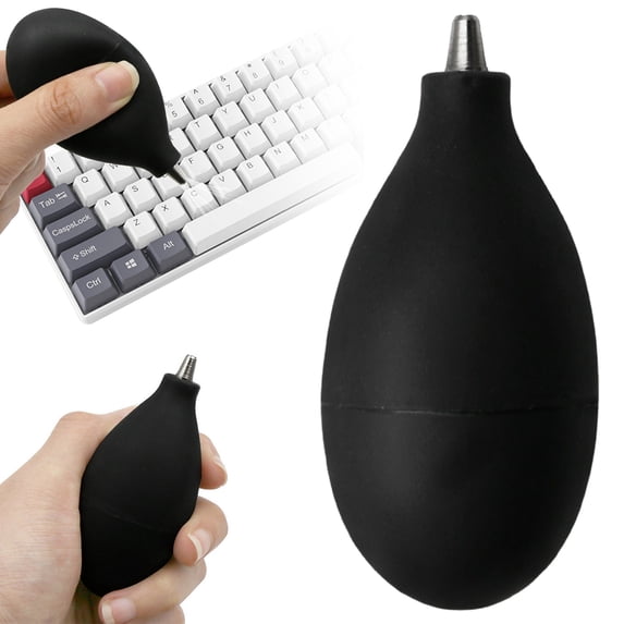 Manual Rubber Bulb Air Duster for Keyboard Cleaning, Powerful Dust Blower for Computer Laptop Camera, PVC Reusable Electronics Cleaner Tool, Eco-Friendly, No Cans Needed, Black, By Preplabs