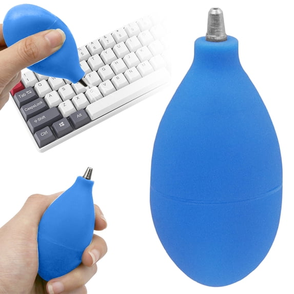 Manual Rubber Bulb Air Duster for Keyboard Cleaning, Powerful Dust Blower for Computer Laptop Camera, PVC Reusable Electronics Cleaner Tool, Eco-Friendly, No Cans Needed, Sky Blue, By Preplabs