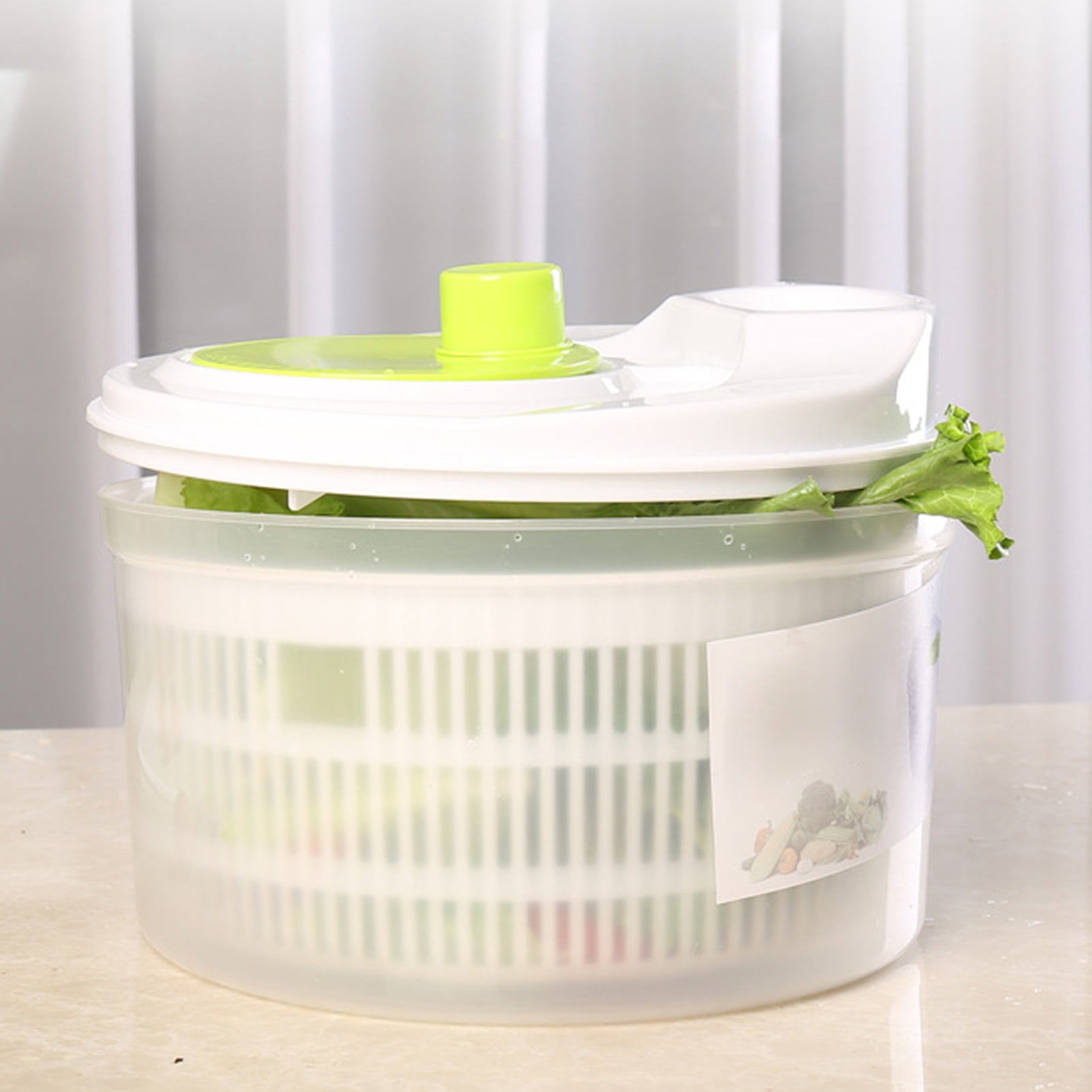 Manual Salad Spinner Leaf Dryer Lettuce Vegs Drainer Dehydrator Kitchen