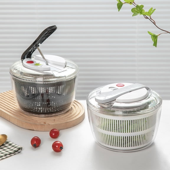 Manual Salad Spinner Vegetable and Fruit Dehydrator, Large Capacity Kitchen Manual Press Strainer