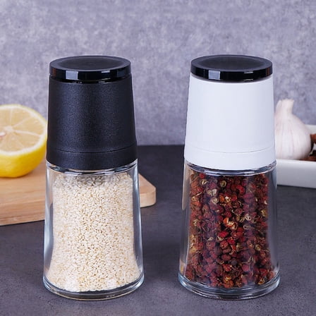 Manual Salt And Pepper Grinder Refillable Pepper Shaker Adjustable Spice Mill White YIWEI