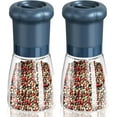 thumbnail image 1 of Manual Salt and Pepper Grinder Set For Professional Chef, Refillable Salt and Pepper Shakers with Ceramic Blades, Adjustable Coarseness and BPA-free 180ml Glass Container, Short Blue, 1 of 13