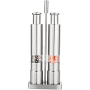 Manual Salt and Pepper Grinder Set Thumb Push Pepper Mill Stainless Steel Spice Sauce Grinders with Metal Holder