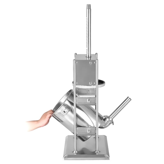Manual Sausage Stuffer, 10L Vertical Design, 2-Speed Meat Filler with 5 Stainless Steel Tubes, Perfect for Home Butchers & Professional Use