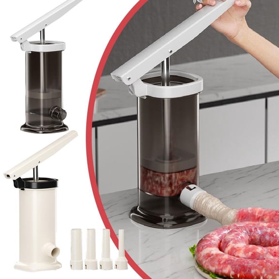 Manual Sausage Stuffer,Homemade Sausage Maker, Fast Meat Filling Machine with 4 Stuffing Tubes,Large Capacity Meat Stuffing Filler Tool Kit,Manual Sausage Maker for Family