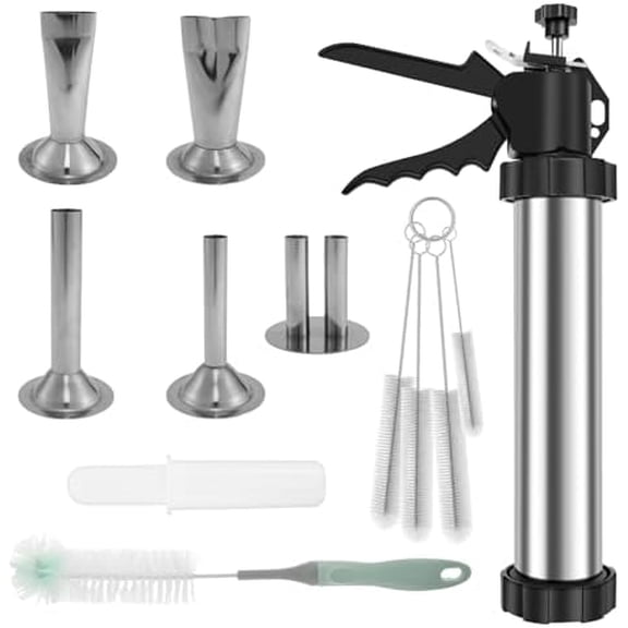 Manual Sausage Stuffer and Jerky Maker Kit - Stainless Steel With Thickened Aluminum Handle - Large Capacity, Easy Cleaning for Home Kitchen$$Home Decor, Kitchen, & Other
