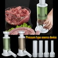 thumbnail image 1 of Manual Sausage Stuffer Machine | 4 Nozzle Sizes 0.55-1in | Stainless Steel Homemade Sausage Maker | Easy Hand Crank Kitchen Tool | Safe, Efficient Food Prep | DIY Salami, Bratwurst, Hot Links, 1 of 2
